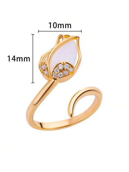 💍 Anillo Flor de Tulipán - Elegancia que Florece 🌷