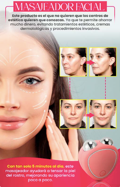 Masajeador Facial Eléctrico con Microcorriente® + Ebook de masajes faciles GRATIS